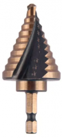 Сверло ступенчатое по мет. витое 4-32мм, 15 ступ.,шаг 2мм, Р6М5, Hex 1/4", MONOGRAM Special 101-019