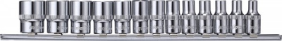 Набор головок торцевых 1/4"DR на держателе, 4-14 мм, 13 предметов Ombra 914013 
