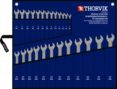 Набор ключей комбинированных 6-32 мм, 25 предметов, Thorvik CWS0025 