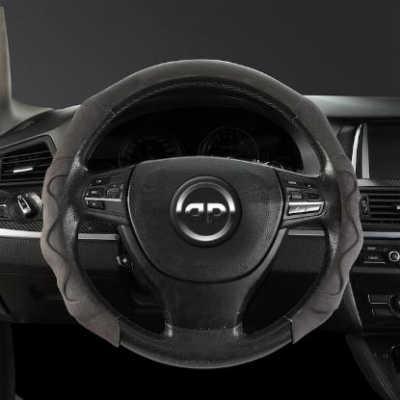 Накладка руля AUTOPREMIER, пластик ABS, алькантара, текстурная, чёрный, размер (М-L) GPS1000М 