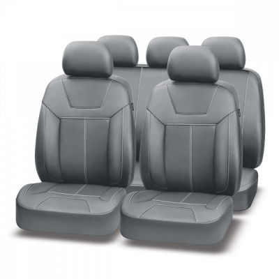 Авточехлы IMPERIA PLATINUM AUTOPREMIER, серый, экокожа, SRS AIRBAG, боковая поддержка спины, карман, 6 мм поролон, 6 молний,11 предметов, PIM1400