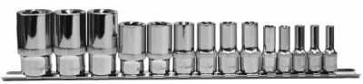 Набор головок торцевых удлиненных Torx E 1/4", 3/8" и 1/2"DR, 14 предметов, Ombra 910714 