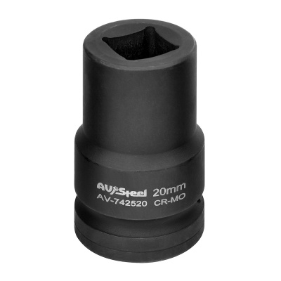 Головка ударная 1" четырехгранная - футорка 20мм AV Steel AV-742520