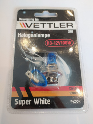 Лампа галоген.H3 12 V 100 W Super White VETTLER