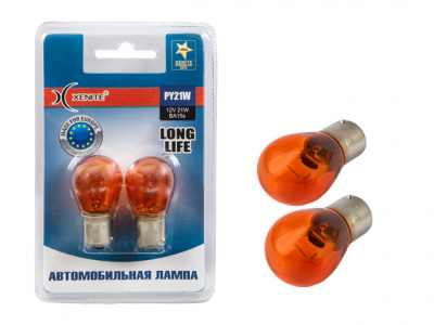 Лампа накаливания PY21W (BAU15s) 12V LONG LIFE (Orange) блистер 2шт