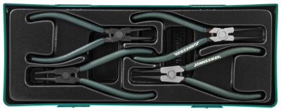 Ложемент щипцы для стопорных колец, 4 предмета, Jonnesway AG010002SP
