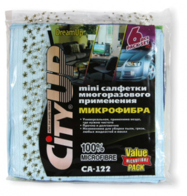 Набор салфеток из микрофибры City Drean Up 25х25 см (6шт) 260мг City Up CA-122