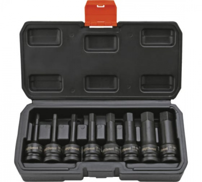 Набор головок ударных 1/2" HEX L 78 мм, H5-H19, 8 шт. AV Steel AV-724408