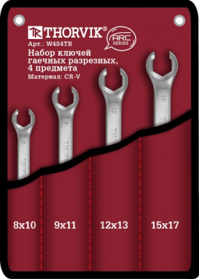 Набор ключей разрезных 8-17 мм, 4 предметов ARC, Thorvik W4S4TB 