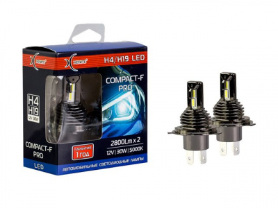 Лампа Xenite COMPACT-F2 H4/H19 (Яркость 2700Lm) 12V 20W 5000K (уп. 2 шт.)