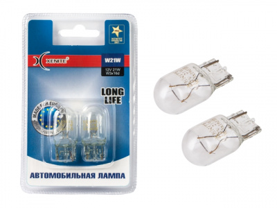 Лампа накаливания Xenite W21W (W3x16d) 12V LONG LIFE блистер 2шт