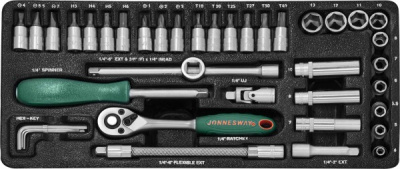 Набор головок торцевых 1/4"DR, 4-13 мм, 41 предмет Jonnesway S04H2141S 