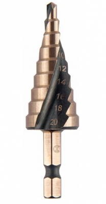 Сверло ступенчатое по мет. 4-20мм, шаг 2мм, HSS, MONOGRAM Basis 100-944 