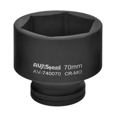 Головка ударная 1" шестигранная 70 мм, AV Steel AV-740070 
