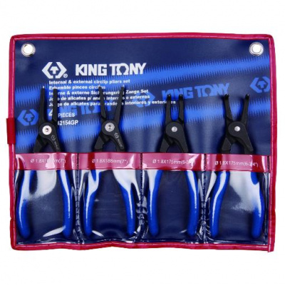 Набор съемников стопорных колец, 4 предмета, King Tony 42154GP 