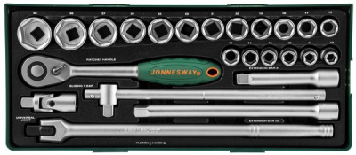 Набор головок торцевых 1/2"DR в ложементе, 10-32 мм, 24 предмета Jonnesway S04H4524SP 
