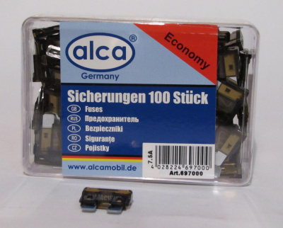 Предохранители флажковые, 7,5 А (100 шт) ALCA 697 000