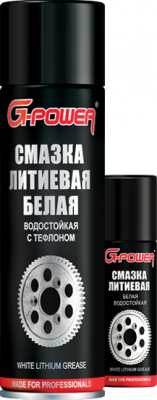 Смазка литиевая с тефлоном, белая, аэрозоль 650 мл G-Power GP-514